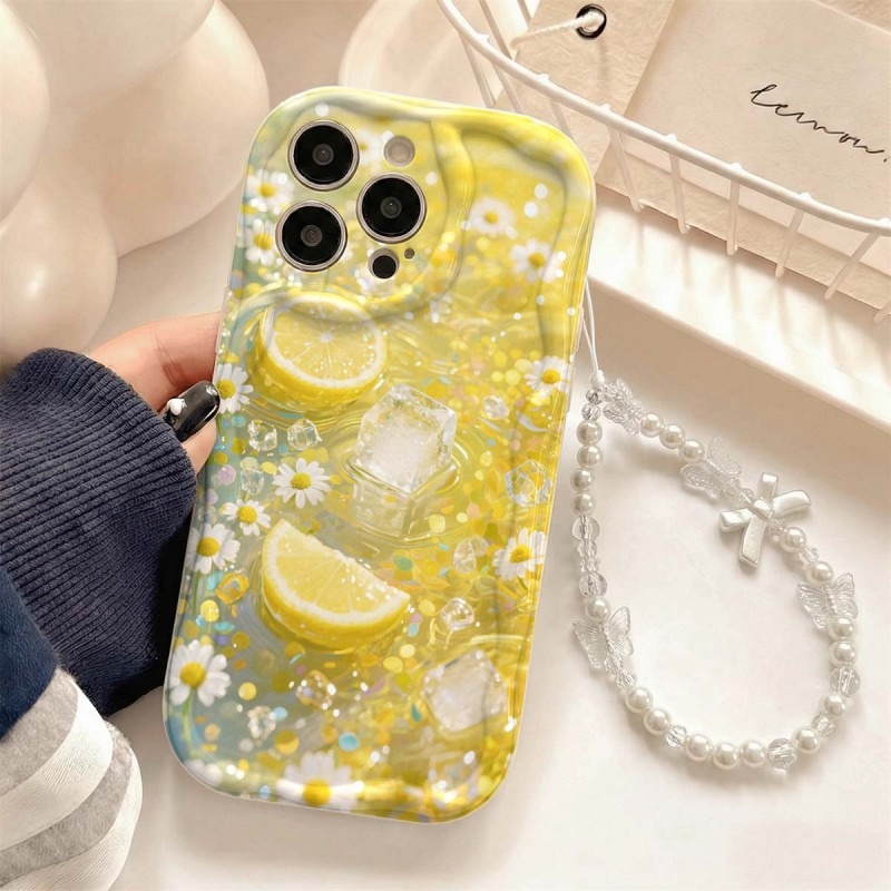 Photography By - เคสโทรศัพท์ลายภาพวาดสีน้ำมันดอกเลมอนและก้อนน้ำแข็ง สำหรับ Samsung S25 S26 S22