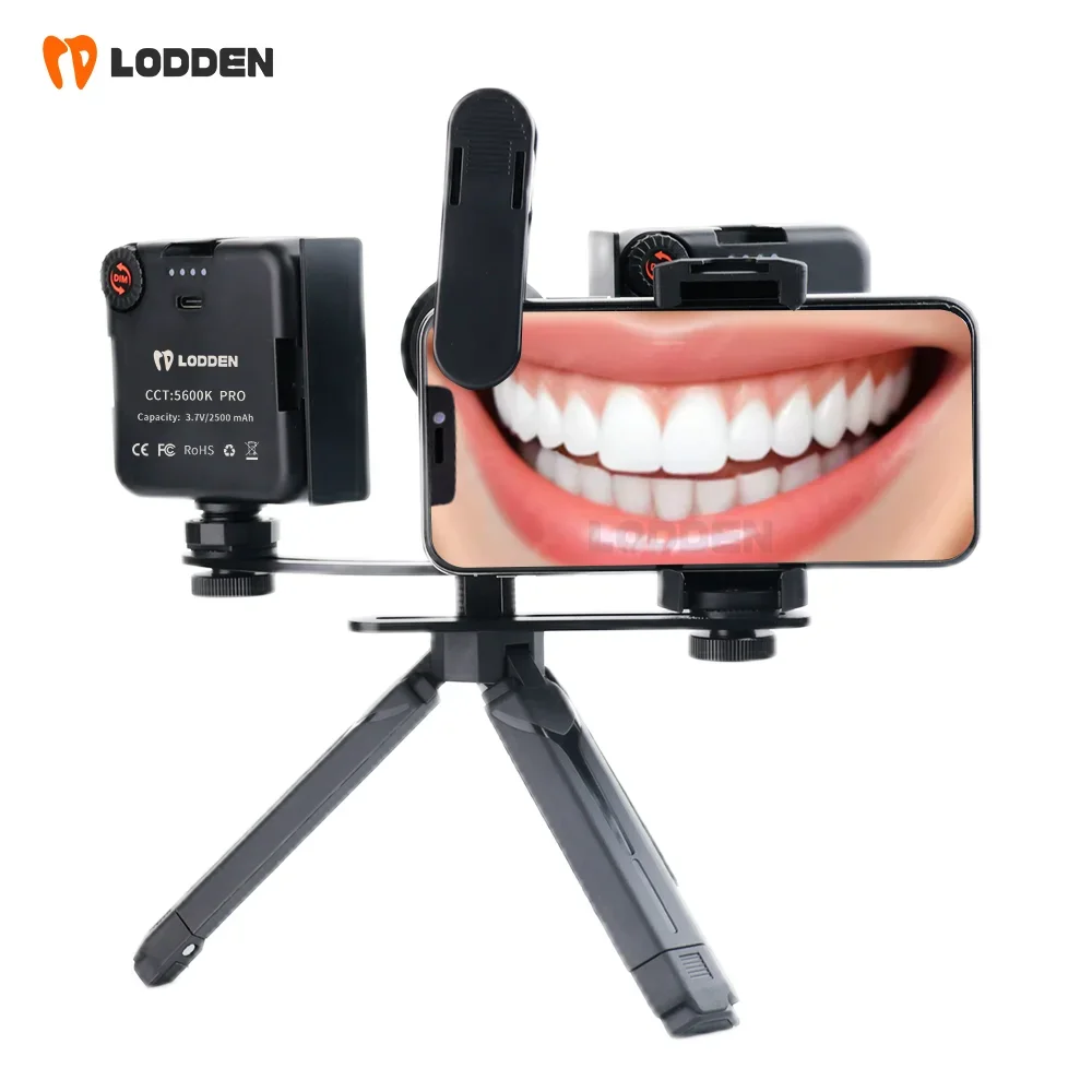Photography Equipment - Lodden หลอดไฟเติมแสงสำหรับทันตกรรมแบบบลูทูธโคมไฟ LED สำหรับทันตแพทย์พร้อมเลนส์มาโคร