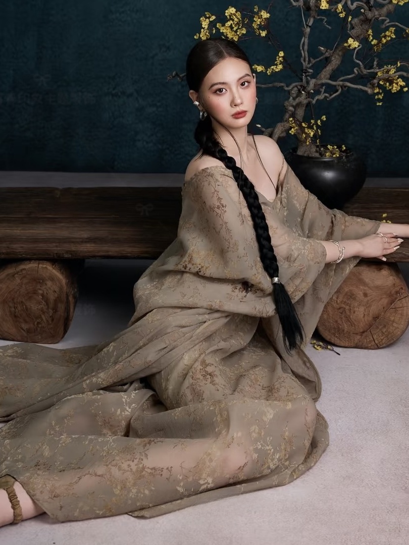 ชุดเดรสลายภาพวาดสีน้ำมันสไตล์ว - Photography Zen บทวิจารณ์และราคา