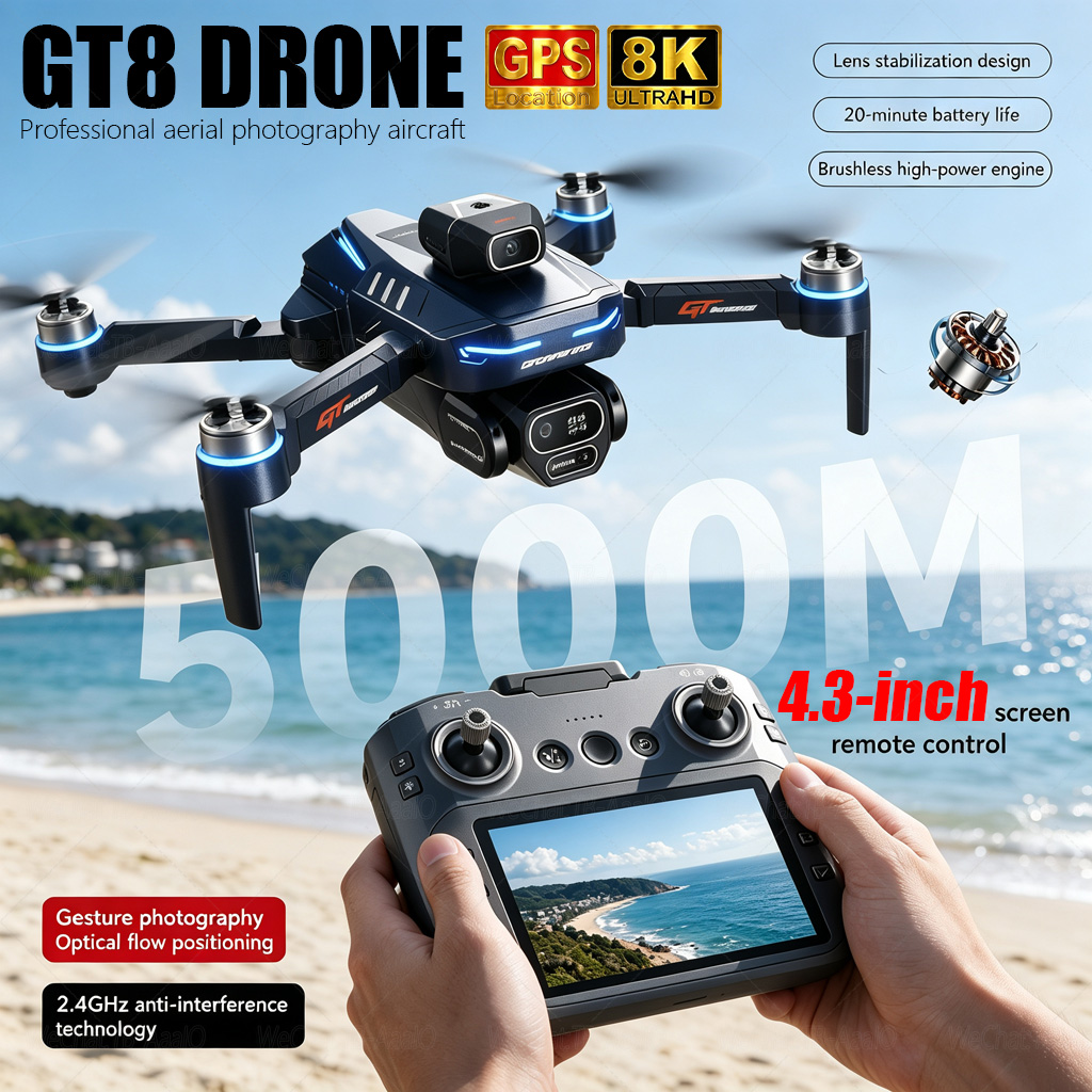 โดรน NEW GT8 HD RC 4K ระดับมือ - Photography Drone บทวิจารณ์และราคา