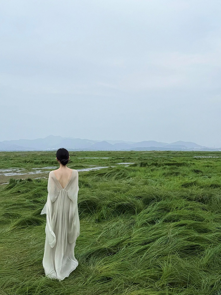 ชุดเดรสยาวสไตล์จีนใหม่ ทรงหลวม - Photography Zen บทวิจารณ์และราคา